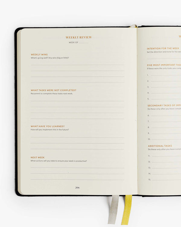 Productivity Planner Guided Structure Daily Planner to increase productivity stop procrastination and get more done in less time. Productivity journal.
