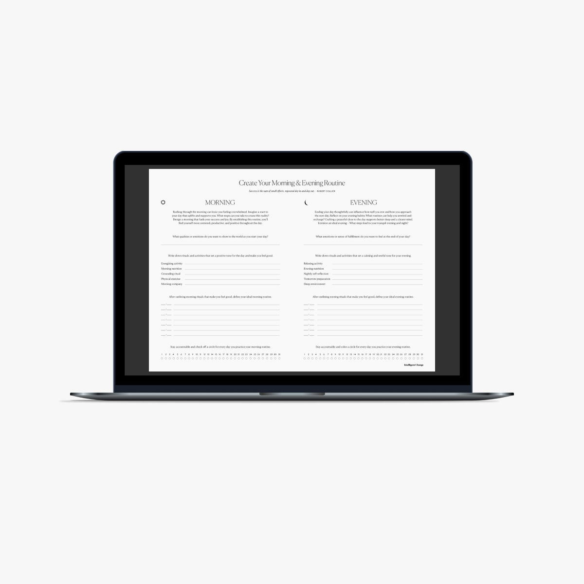 Morning and Night Routine Guide - Digital Download | Intelligent Change