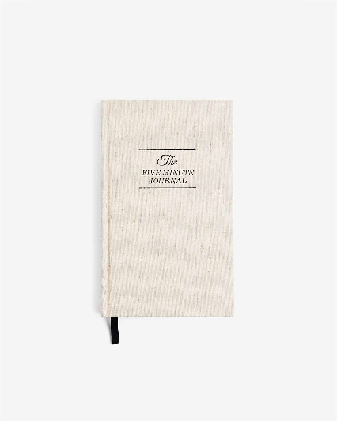 The Five Minute Journal linen cover and open page