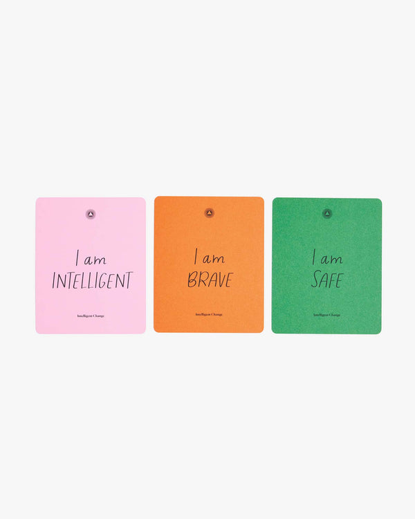 Mindful Affirmations for Kids by Intelligent Change. Based on positive psychology. 52 weekly affirmation cards to boost love and self-love.