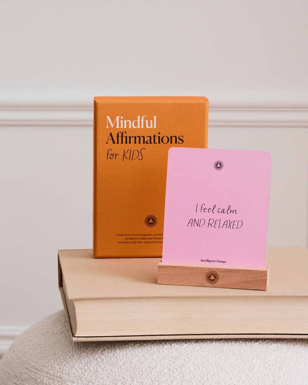 Mindful Affirmations for Kids by Intelligent Change. Based on positive psychology. 52 weekly affirmation cards to boost love and self-love.