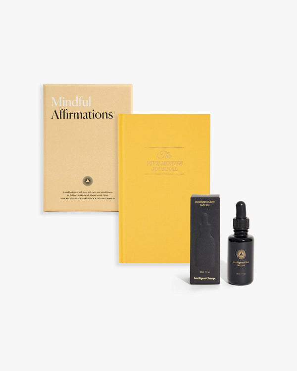 mindfulness self care ritual routine bundle ultimate glow five minute journal mindful affirmations pure face oil