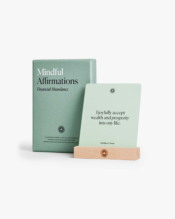 Mindful Affirmations for Financial Abundance by Intelligent Change. Based on positive psychology. 52 weekly affirmation cards to boost love and self-love.